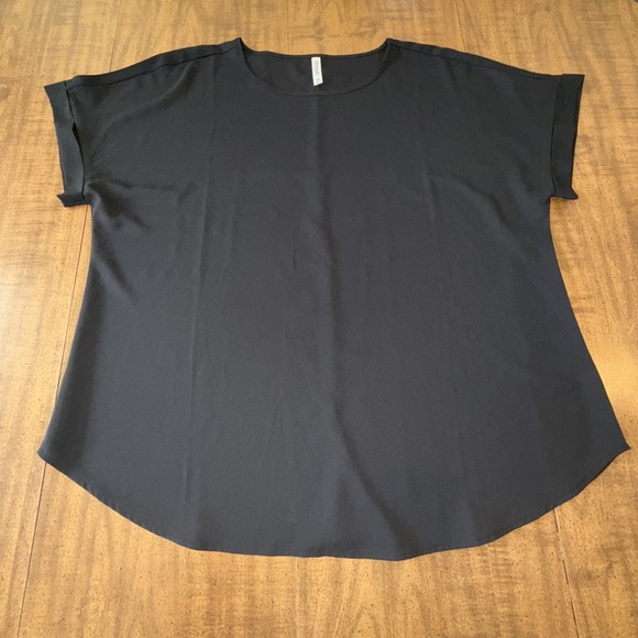 Zenana Blouse Top Short Sleeve Pullover Women's Causal Black 2X - Picture 1 of 6